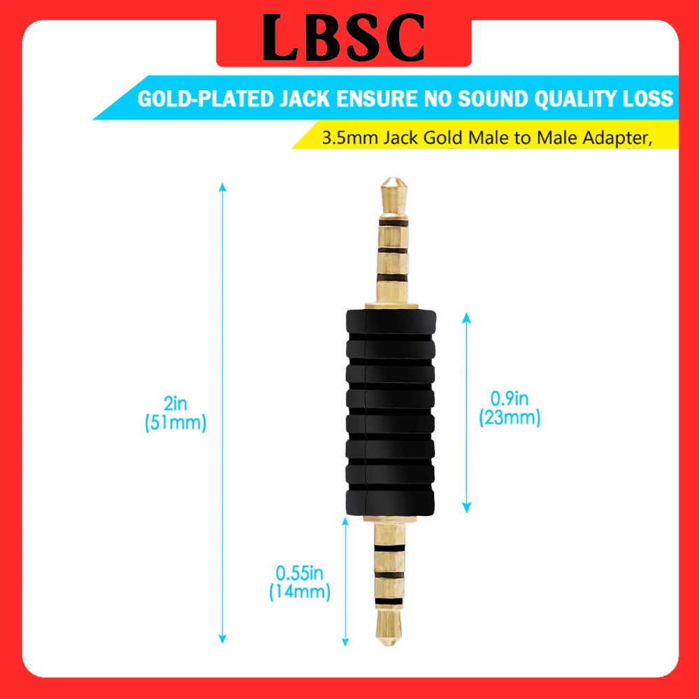 Macho para macho adaptador AUX, 3,5 milímetros Jack, fone de ouvido do carro, adaptador estéreo, pacote de 3