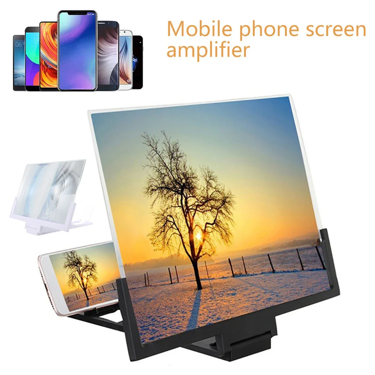 14 Inch Mobile Phone Screen Amplifier 3D Magnifying Glass Stand Magnifier HD Video Amplifier Phone Stand Enlarged Screen Bracket