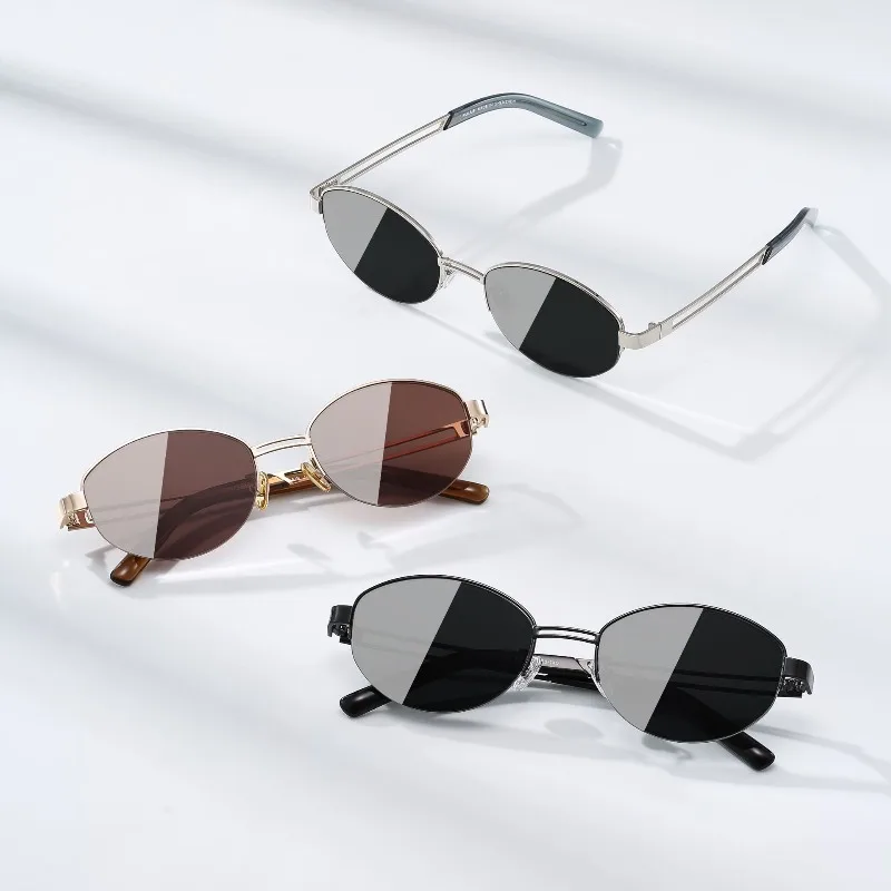 

Luxury Designer Oval UV400 Sunglasses Women Trendy Brand Eyeglass Top Quality Titanium Outdoor Protection Travel Driving Eyewear