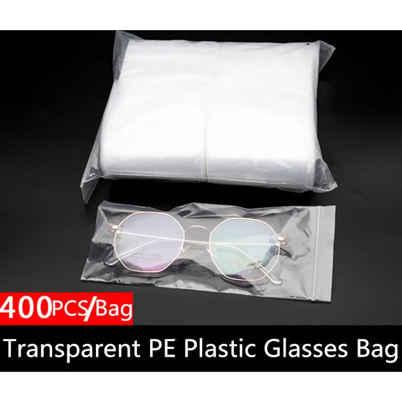 200/Bag Transparent PE Plastic Self-Styled Pocket for Glasses Sunglasses 8Silk Seal Packet Optic Store Tool Accessfor Goggles