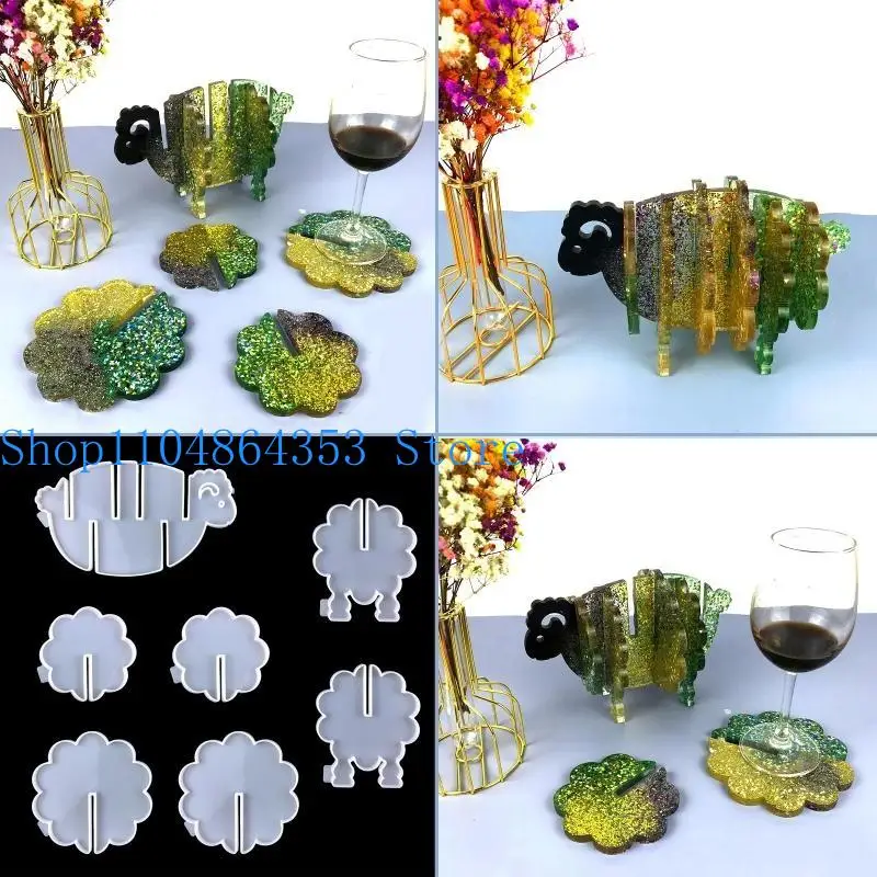 652F Silicone Animal Themed Mold Epoxy Resin Moulds for Table Decoration Handmade Cup Mat Mould Jewelry Tool