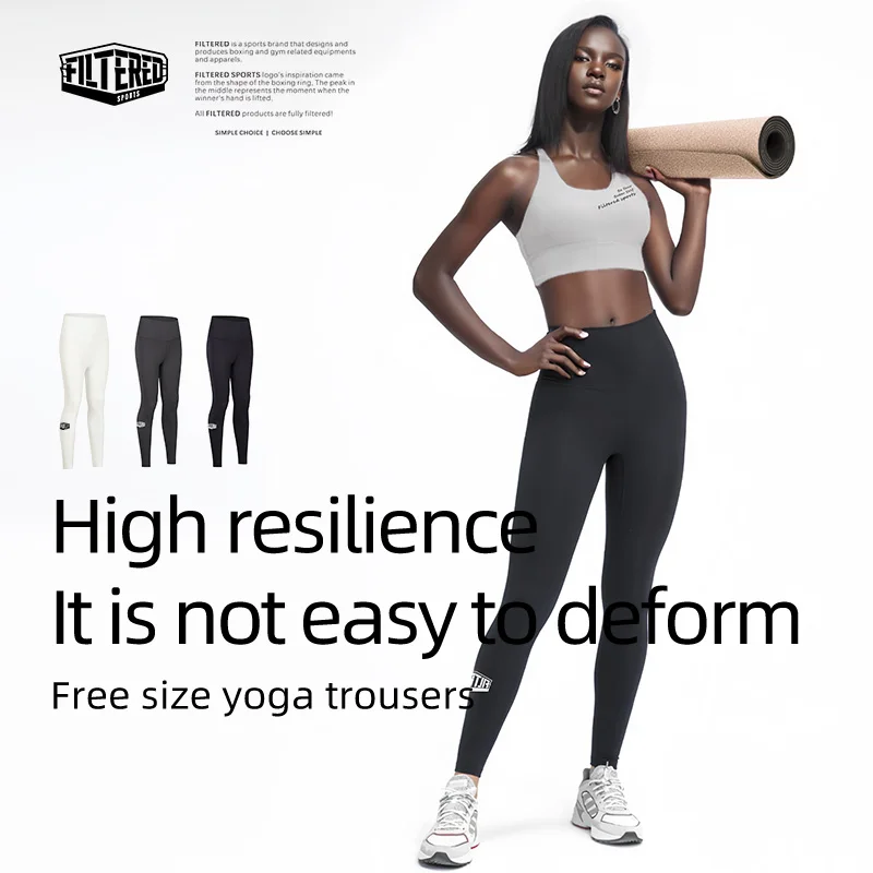 Filtered Yoga Boxing Gym Pants Hip Lift Tight High Waist Quick Dry Sweatpants Women's BFA036 Trousers