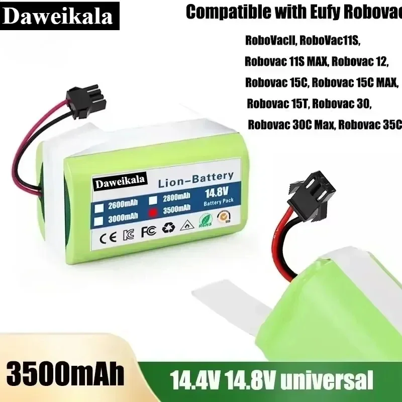 

NEW 14.4V 3500mAh Li-ion Battery for Conga Excellence 950 990 1090 1790 1990 Deebot N79S N79 DN622 Eufy Robovac 11S 12 X500