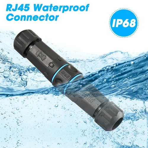 Imagen 2 del producto Cable de enchufe de Panel de montaje CAT6 RJ45 resistente al agua IP68 8P8C rj45 conector de red macho a hembra extensor de conexión de Cable Ethernet