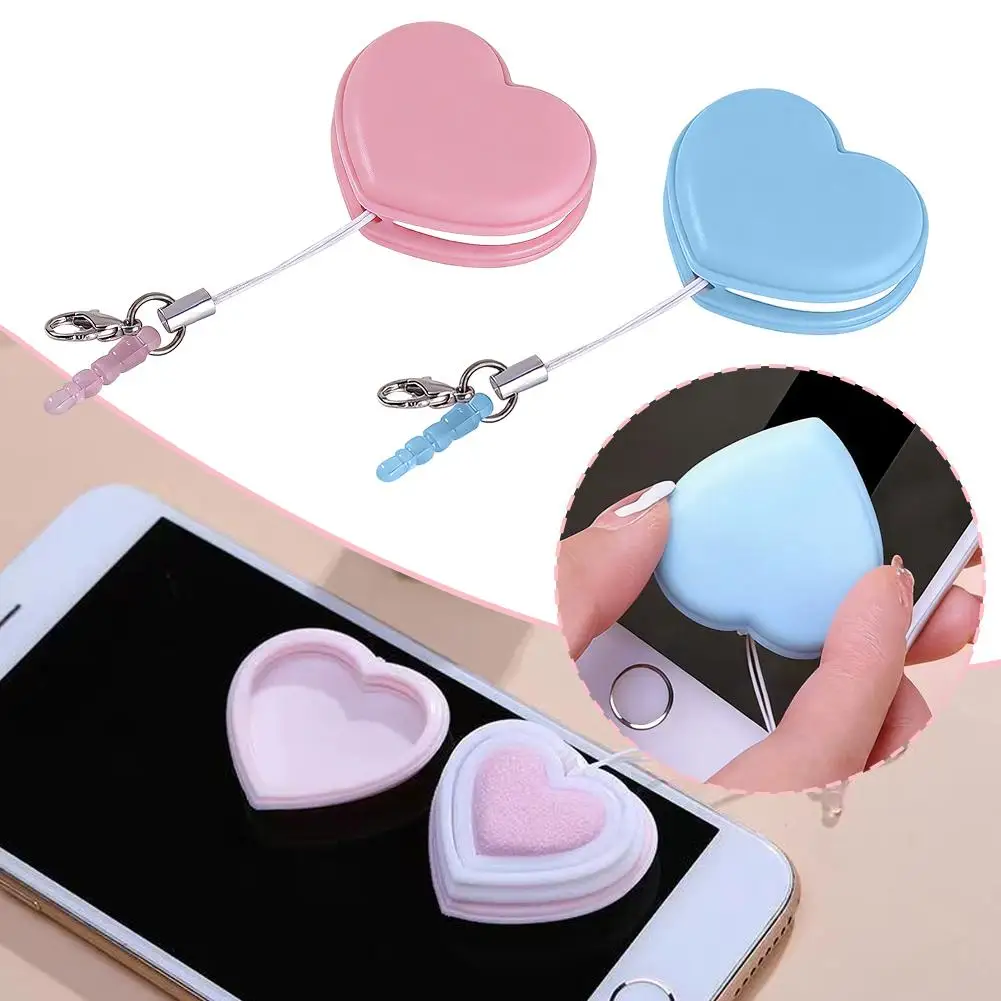 

Портативная мини-салфетка для чистки экранов мобильных телефонов круглой формы с заглушкой от пыли и креплением-подвеской для iPad, телефонов, очков