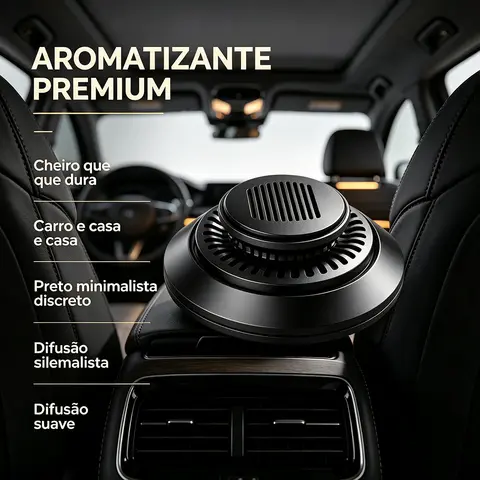 Difusor de Aroma Solar 360 ° Para Carro Com Distribuição Uniforme E Fragrância Suave