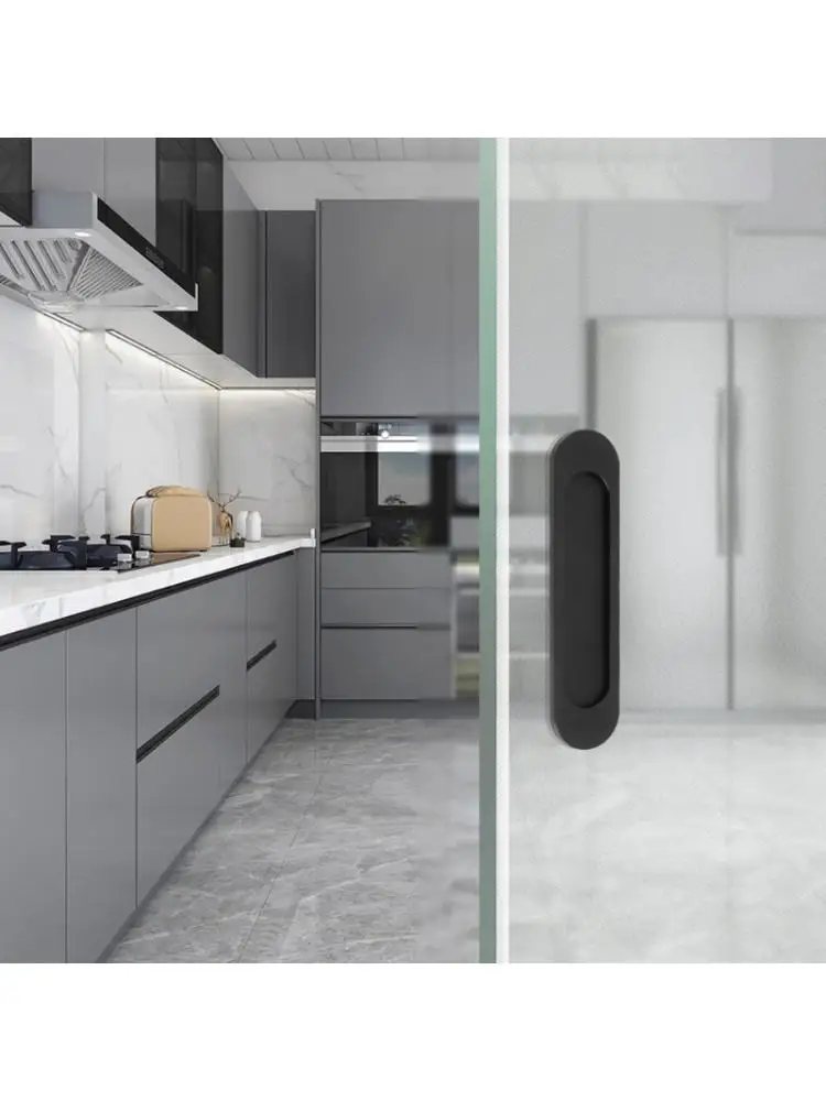 

652F 2Pcs Wardrobe Sliding Door Embedded Handle Barn Door Hardware Pulls Enduring