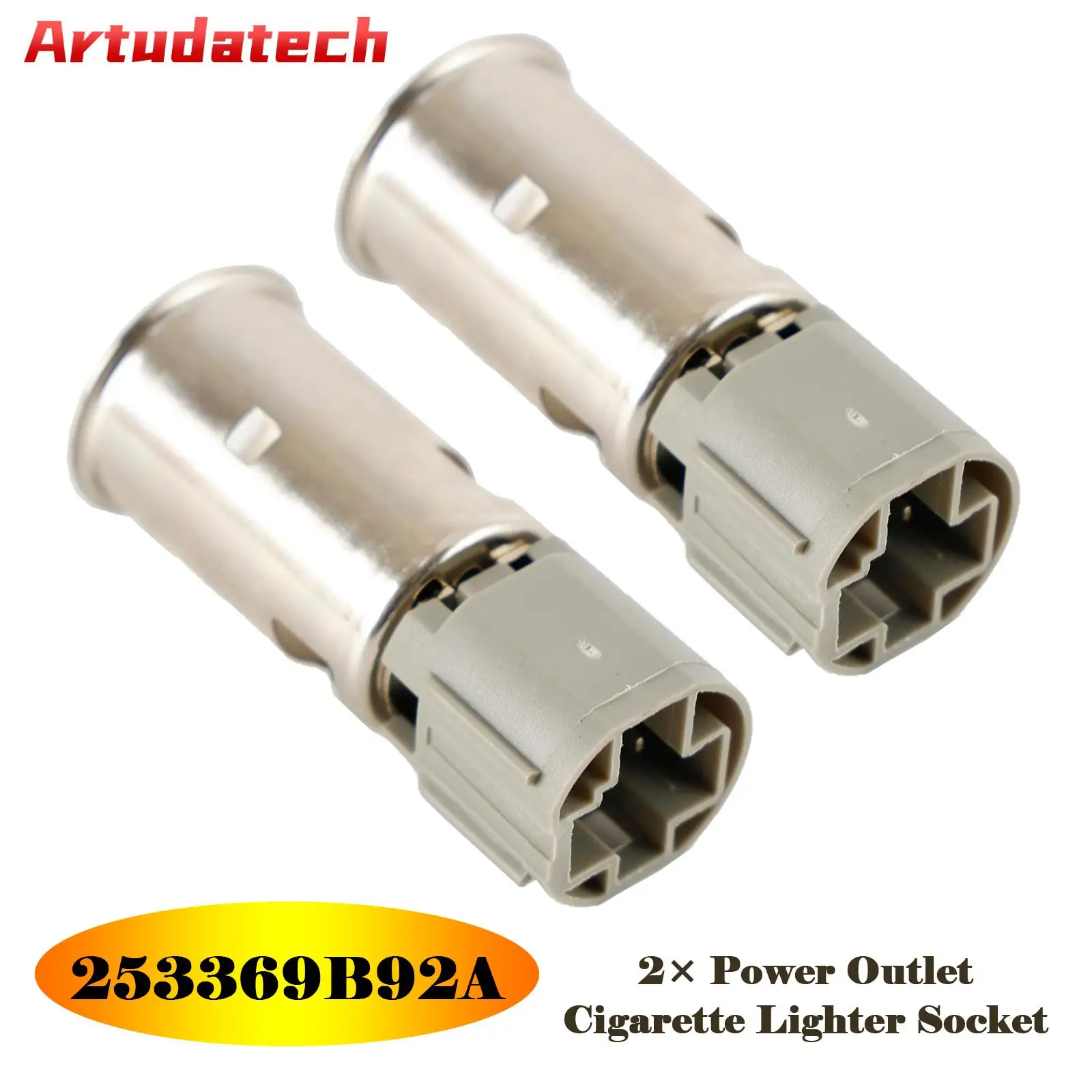 Artudatech 2× Power Outlet Cigarette Lighter Socket 253369B92A for Nissan Car Accessories