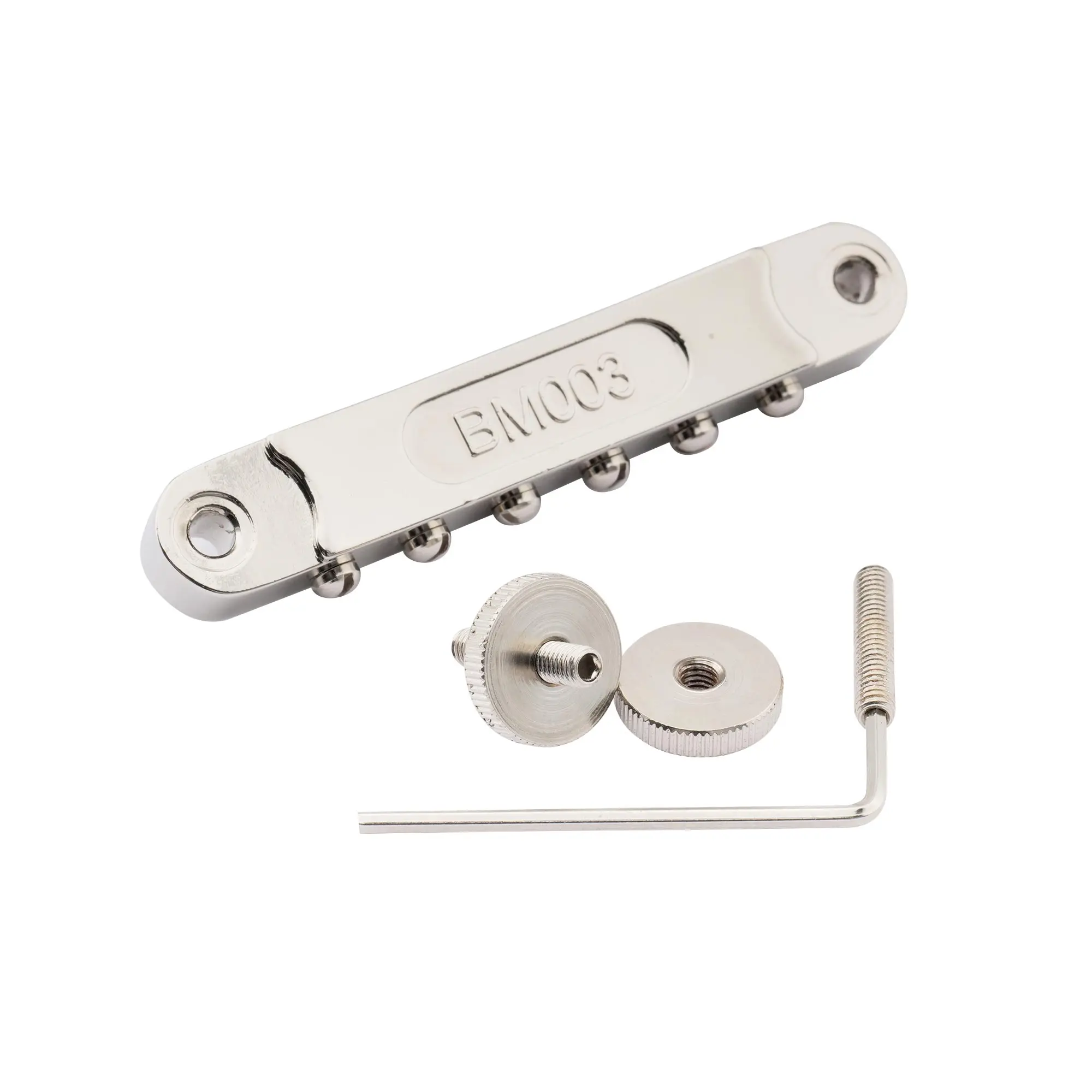 Musiclily Pro 10.4mm Roller Saddle ABR Tune-O-Matic Bridge with M4 Post for Les Paul Style Electric Guitar, Nickel