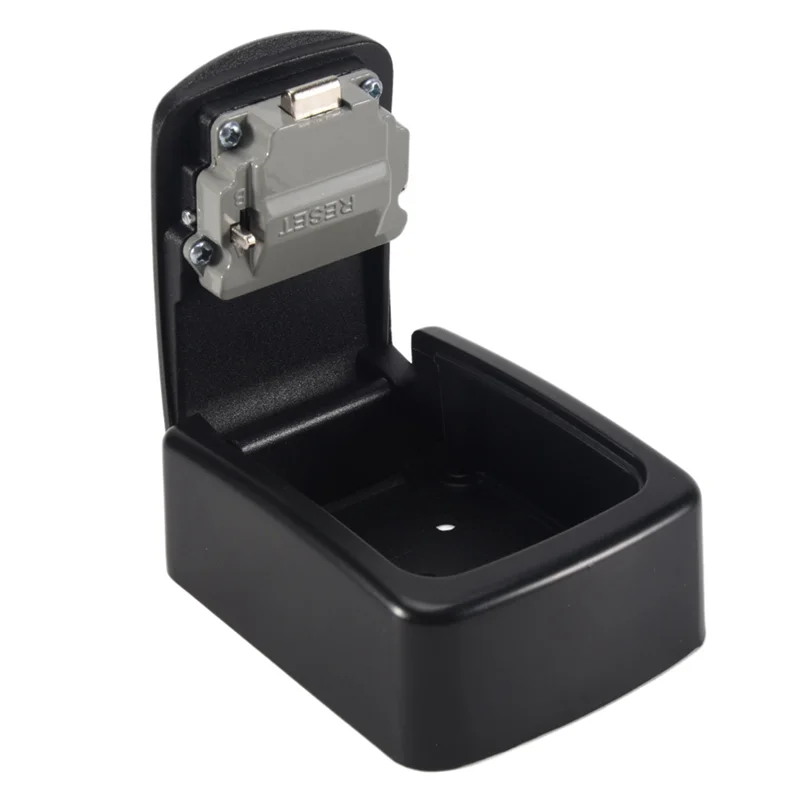 Caja de bloqueo de llaves A75T 5X, caja de bloqueo de combinación de 4 dígitos montada en la pared para llave de casa, caja de bloqueo de almacenamiento de llaves de seguridad resistente a la intemperie, color negro