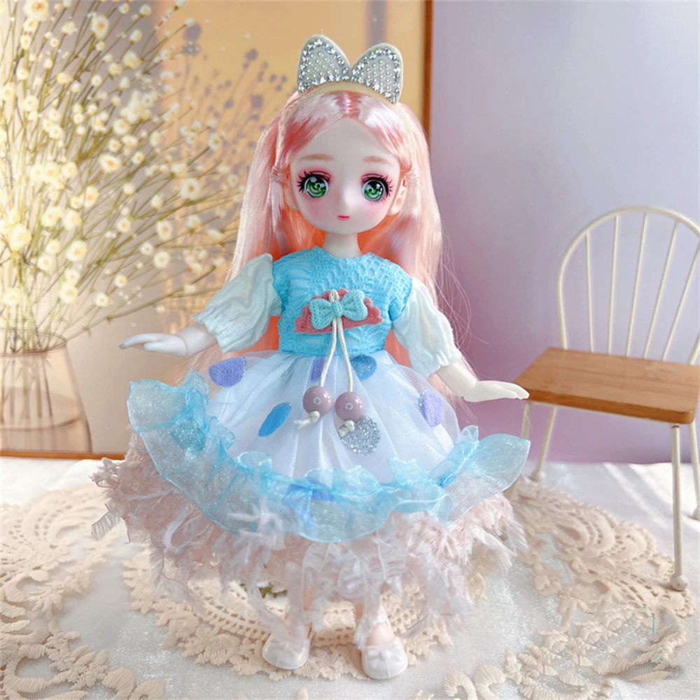 with Clothes BJD Doll Dress Up 3D Eyes Simulated Eye Hinge Doll 23cm Simulated Eye Removable Joints Doll Children Toys