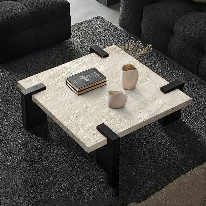 رياح هادئة، طبيعية، ترافتين، بلاطة صخرية، طاولة قهوة، طاولة رخامية راقية #2