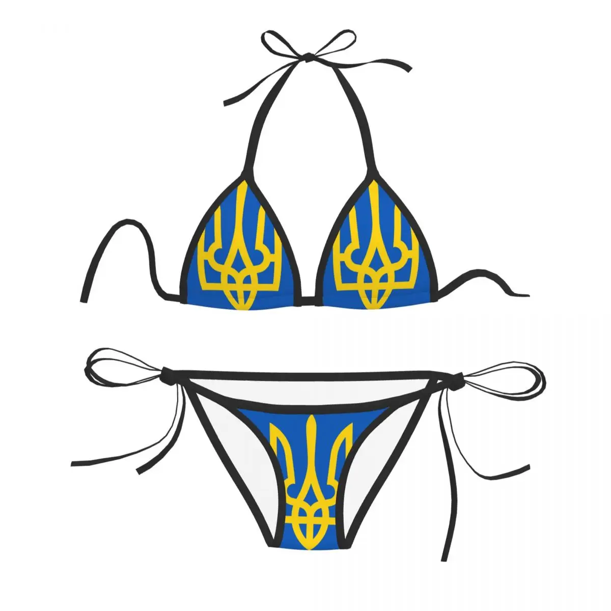 

Sexy Bikini Women Swimsuit Push-up Two Piece Swimwear Flag Of The President Of Ukraine Bathing Suit Beachwear Brazilian