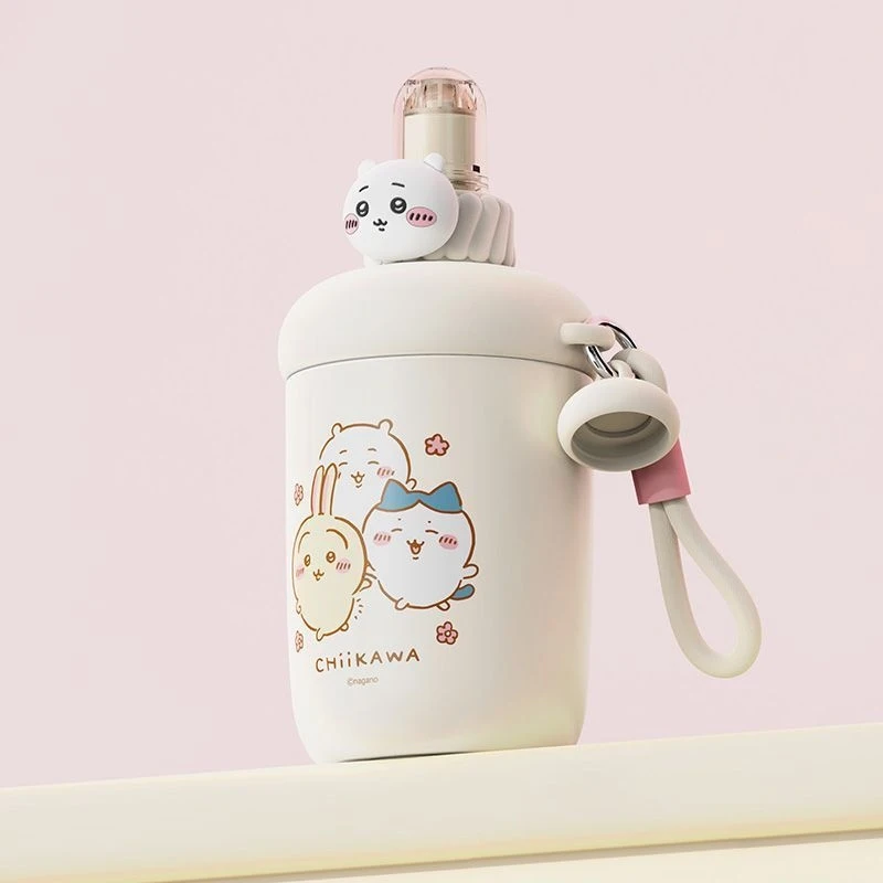 

Kawaii Cartoon Chiikawa 316 Stainless Steel Insulated Water Bottle With Straw Direct Open Lid Kawaii Thermal Flask For Girls