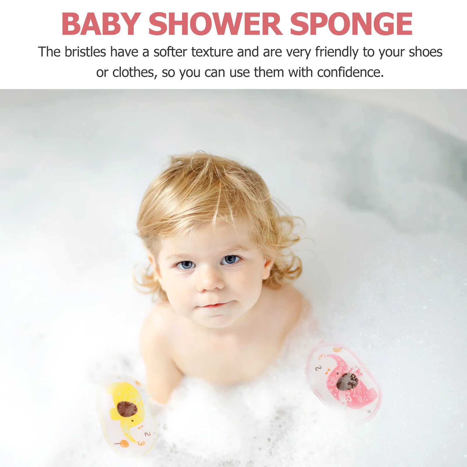 3 قطعة حمام الطفل الإسفنج القطن الكرتون الفيل نمط مختلط اللون لحديثي الولادة الأطفال الصغار الاطفال دش الوسادة الاستحمام التطهير #2