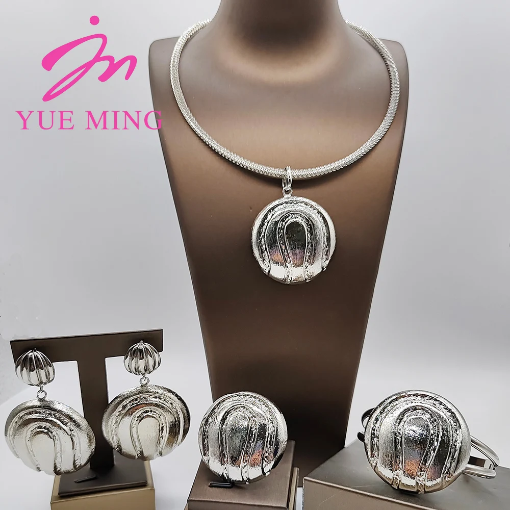 4-teiliges Schmuckset, große Schmucksets für Damen, 18 Karat vergoldet, Halskette, Armband, Ohrringe, Ring-Set, Hochzeitsschmuck, Festgeschenke – Detail 4