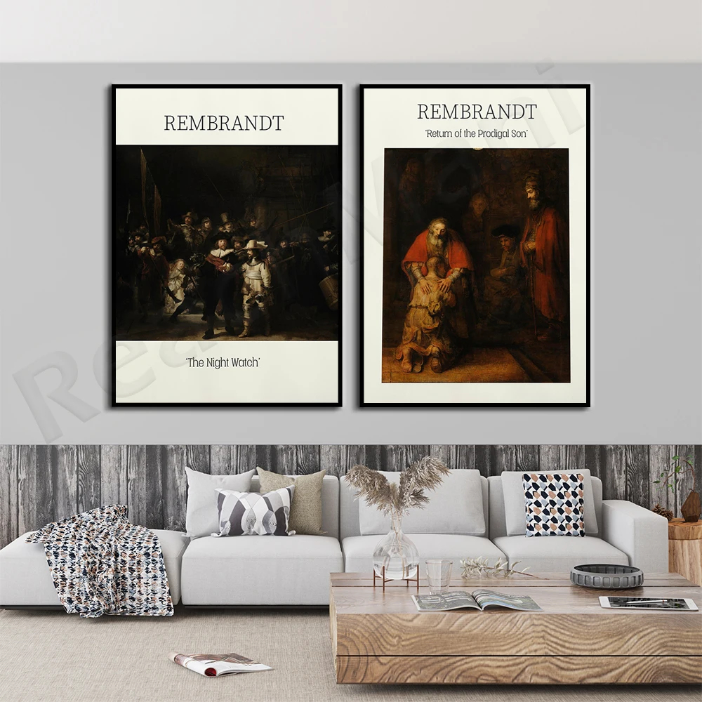 Rembrandt prints Blind Samson, Rembrandt The Prodigal Son, Rembrandt The Night Watch wall decor art poster canvas print