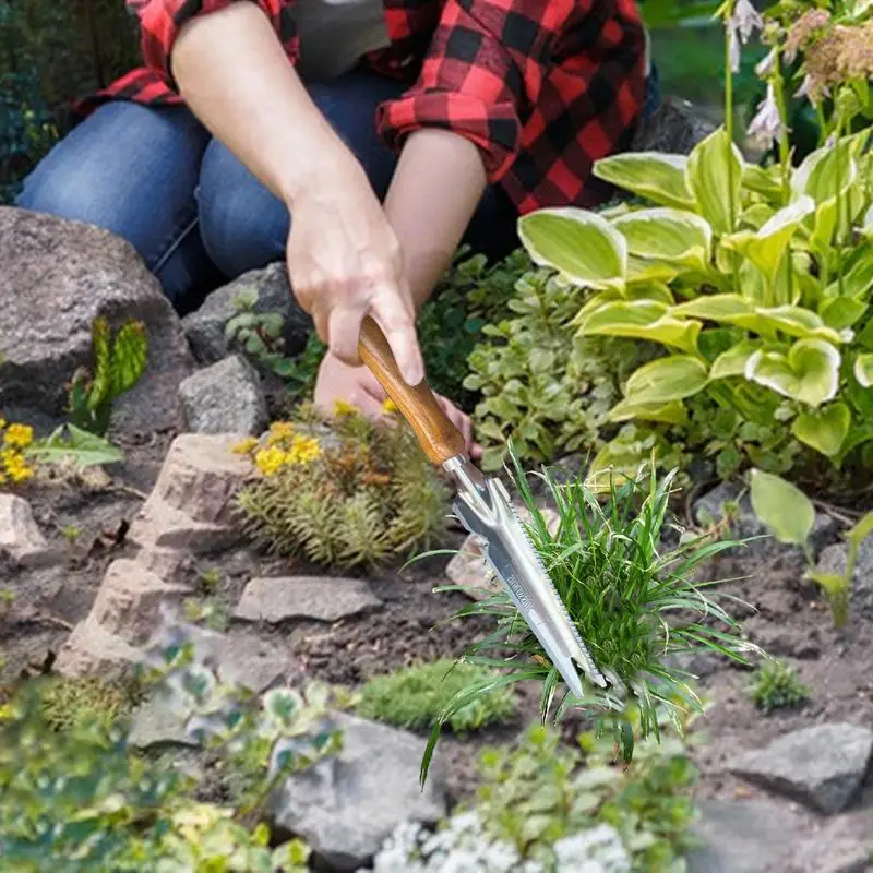 Imagem -02 - Manual Hand Weeder And Weeds Extrator para Plantio Gardening Weeding Tool Stainless Steel Garden Trowel em 1