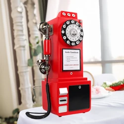 Telephone Booth Retro Vintage Audio Guestbook Old Fashioned Audio Guest Book Phone Decoration Audio Guestbook Recorder