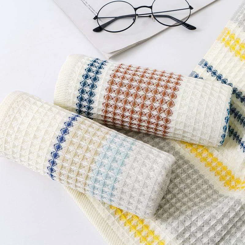 100% Cotton Striped Waffle Bath Towel 5