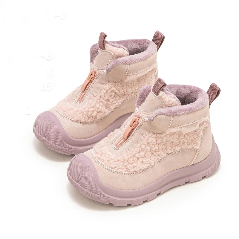 

Girls Snow Boots 2025 New Winter Children Thick Cotton Shoes Princess Waterproof and Anti Slip Short Boots Kids Snow Boots