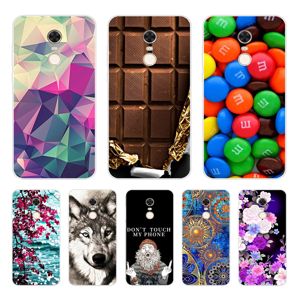 Silicone Case For xiaomi Redmi 5 Plus 5.99 Inch Case For xiaomi Redmi 5 5.7 inch Cover hongmi 5 Plus Phone Cases clear flower