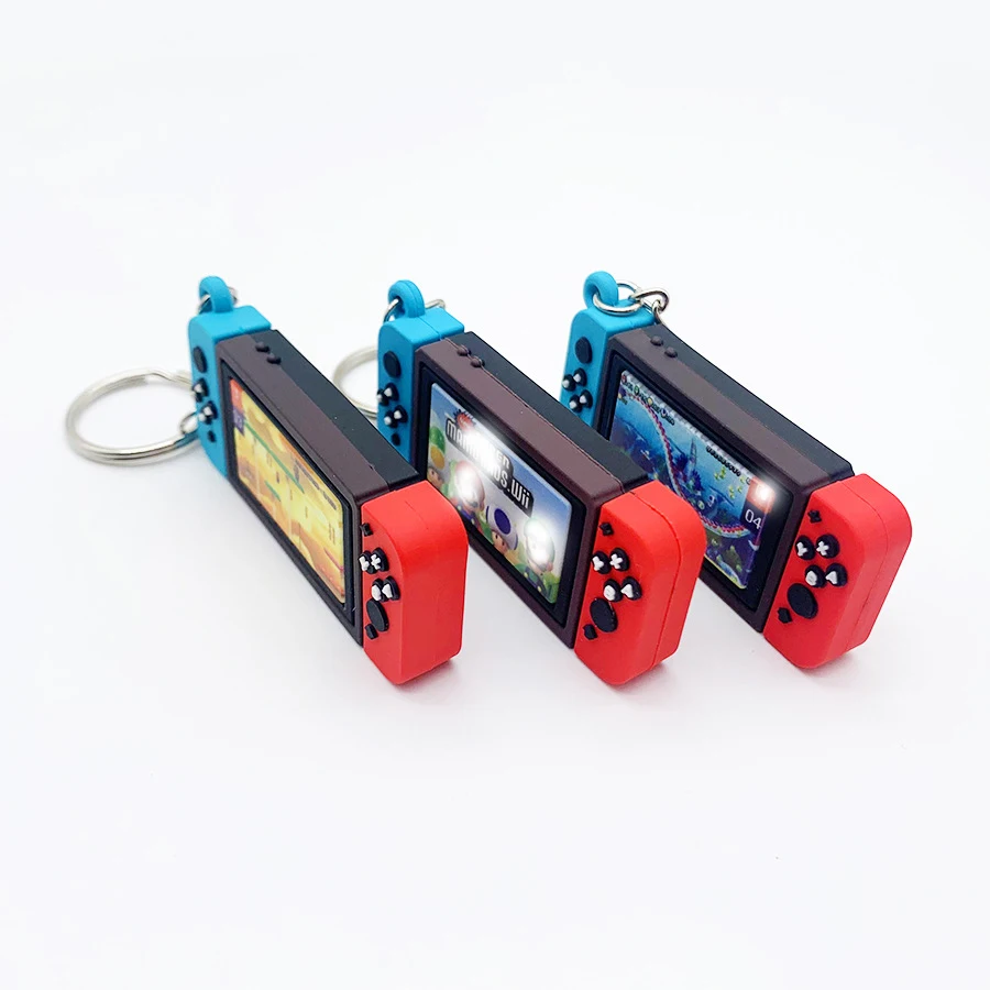 Game Machine Keychains For  Switch NS Keyring Charm Bag Pendant Soft Rubber PVC Key Chains Gaming Keychain Toys