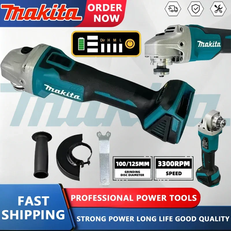 

Аккумуляторная угловая шлифовальная машина Makita DGA404 с бесщеточным двигателем, для полировки и резки, совместима с аккумуляторами 18В, 125/100 мм