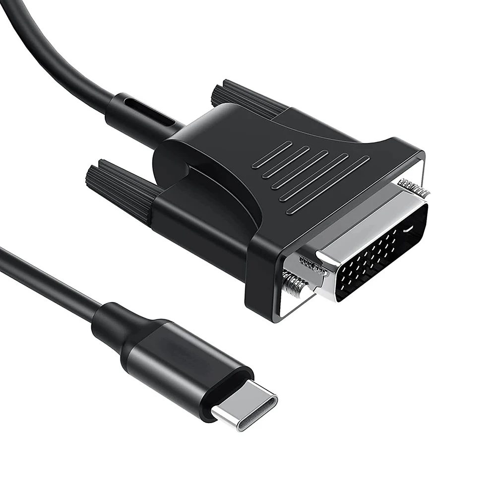 2M USB C to DVI Adapter Cable for Monitor Projector Thunderbolt3 Type-C to DVI(24+1) Converter Cord Compatible with Macbook Pro