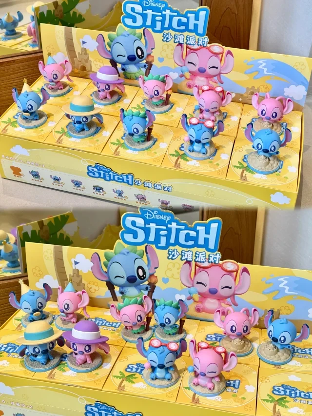 

Новый продукт, 100% натуральная мини-кукла Disney Stitch для пляжной вечеринки, слепая коробка, коллекционный орнамент ручной работы, подарок для фанатов