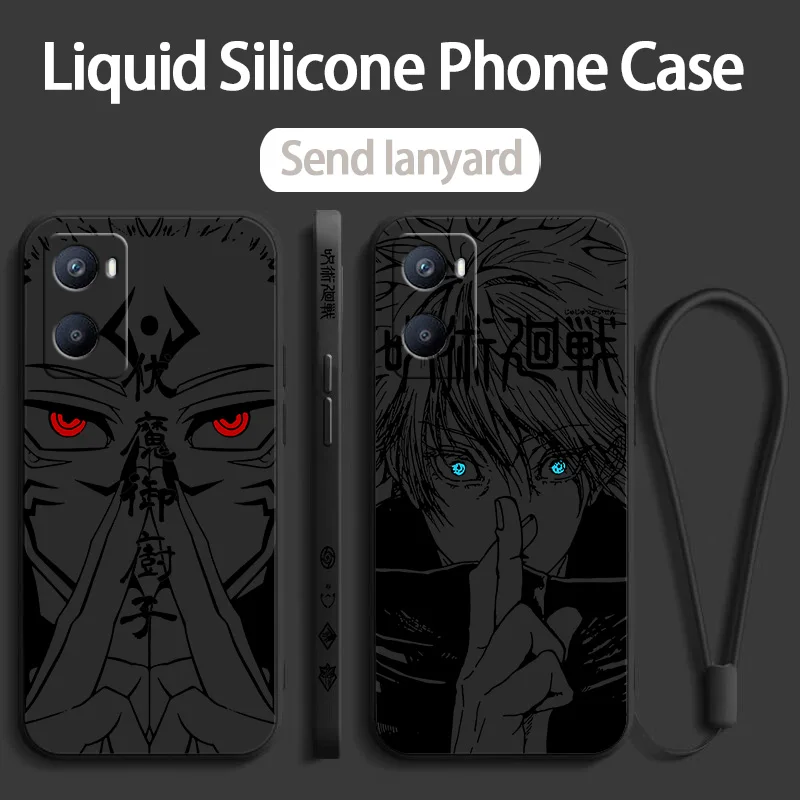 Jujutsu Kaisen Anime CUTE For OPPO A96 A94 A76 A74 A73 A57 A55 A54 A52 A53 A38 A31 A16 A9 A5 Liquid Left Rope Phone Case image 5