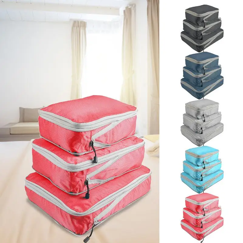 

3PCS Luggage waterproof Storage Bag Multifunctional Packing Cubes For Travel Foldable Suitcase For Clothes Shoes Towels