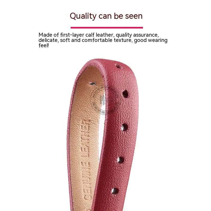 Women\'s Leather Watch Strap Small Size For Ferragamo F43030017 F43020017 Cowhide Watch Band 8mm Female Connector Soft