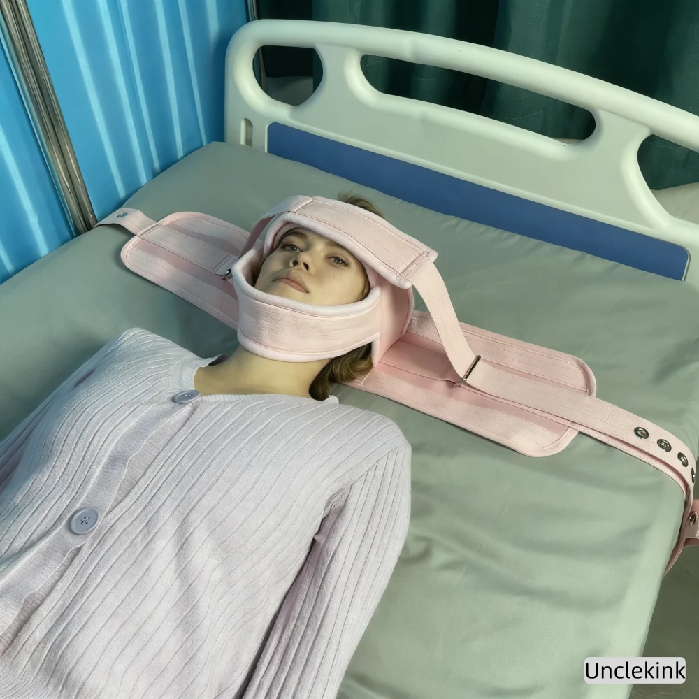 

Медицинские розовые ремни безопасности для головы с магнитным замком, мягкий мягкий ремень безопасности для пациентов для операционной, клиники, сканирования MRI