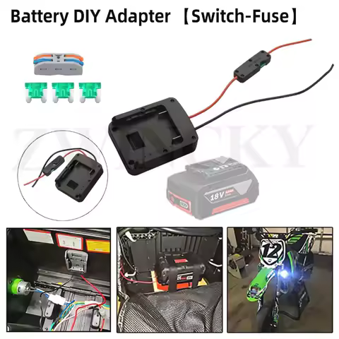 Upgraded Battery Adapter Compatible for Bosch 18V Battery All-in-one Design of The Fuse and Switch Power Tool Battery Converter