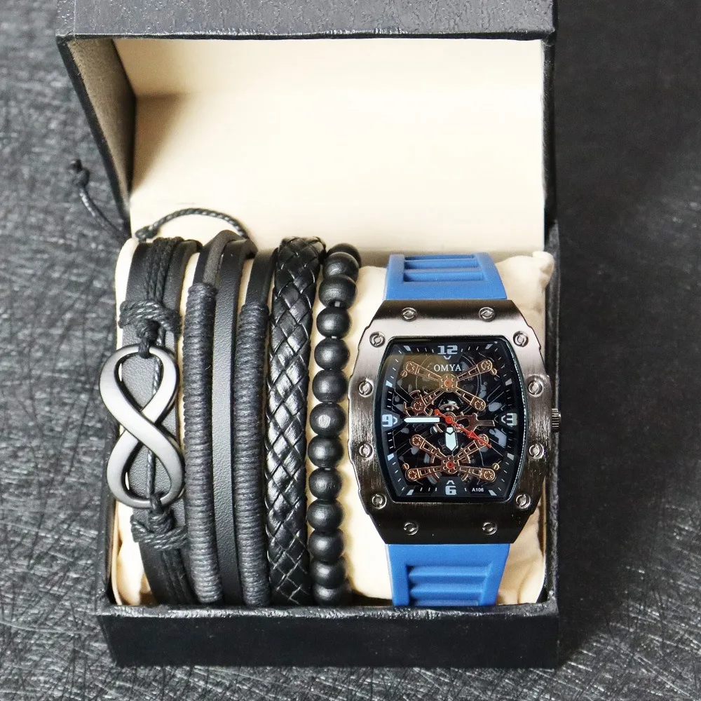 

Лучший бренд OMYA, мужские часы-браслет, набор с коробкой, модные мужские часы, подарочный набор, наручные часы, водонепроницаемые часы, мужские наручные часы