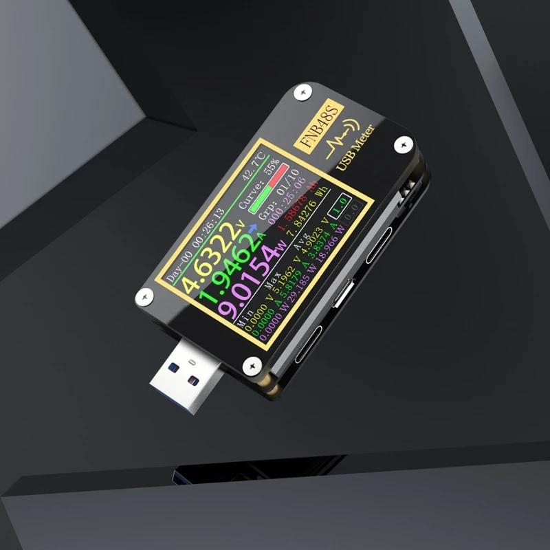 Imagem -03 - Amperímetro e Voltímetro Testador Usb Qc4 Mais Pd3.0 2.0 Pps Protocolo de Carregamento Rápido Fnb48-voltímetro