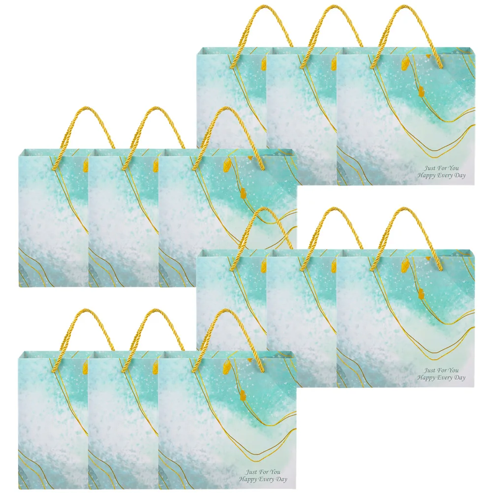 

12 Pcs Small Paper Gift Bags Bulk Wedding Favor Green Party Elegant Design Practical Use Premium Material Durability Sturdy