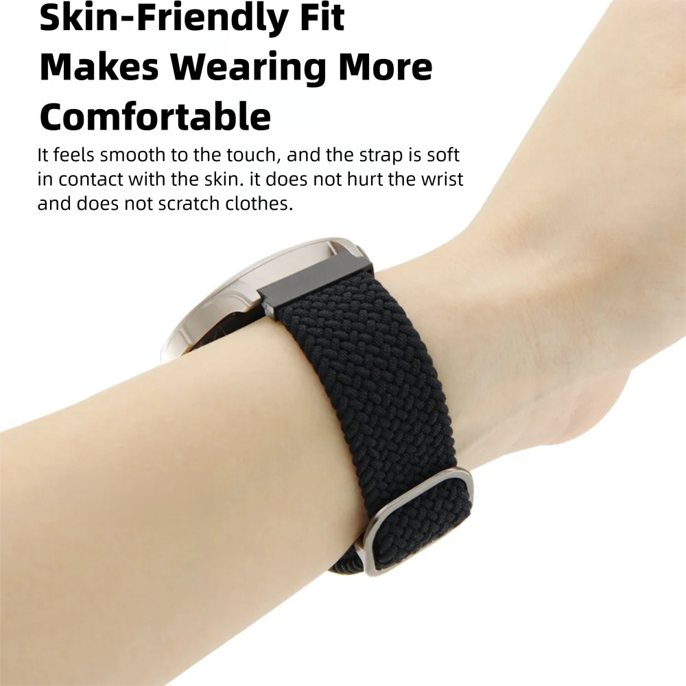 Cinturino in tessuto elastico in nylon da 22 mm per serie Amazfit cinturino regolabile di ricambio con fibbia scorrevole in metallo a sgancio rapido uomo donna