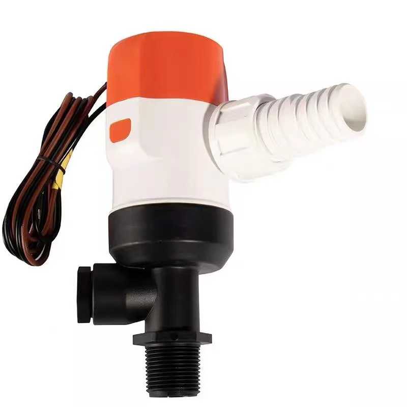 Bomba de aireación para vivez de 12V 13D, bomba de achique marina de 29mm con válvula de retención y codo de conexión para tanque de cebo vivo de pesca