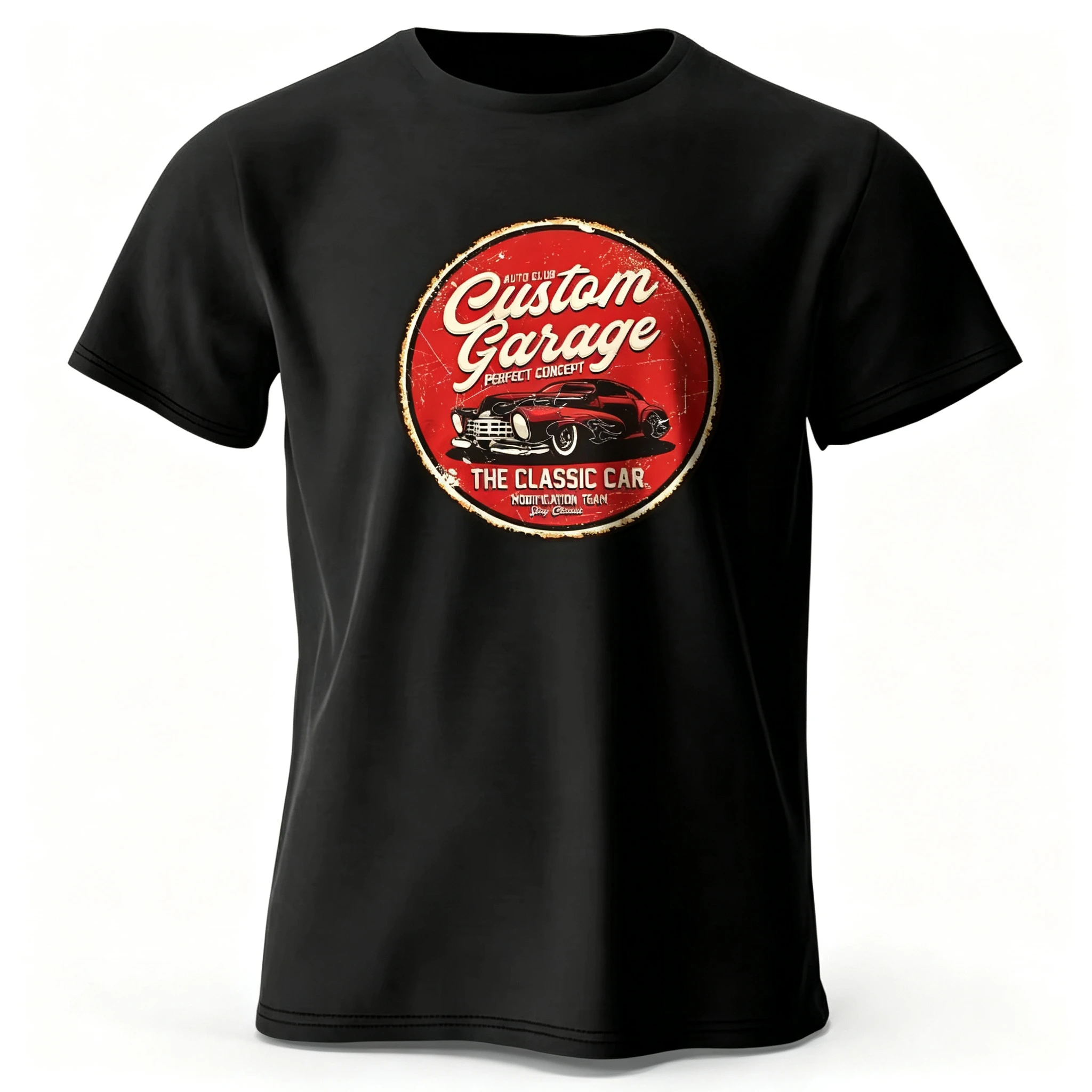 2026 Vintage Custom Garage Classic Modified Car Badge Graphic Short‑Sleeve T‑Shirt For Kids Adults Retro Auto Crew Neck Tee