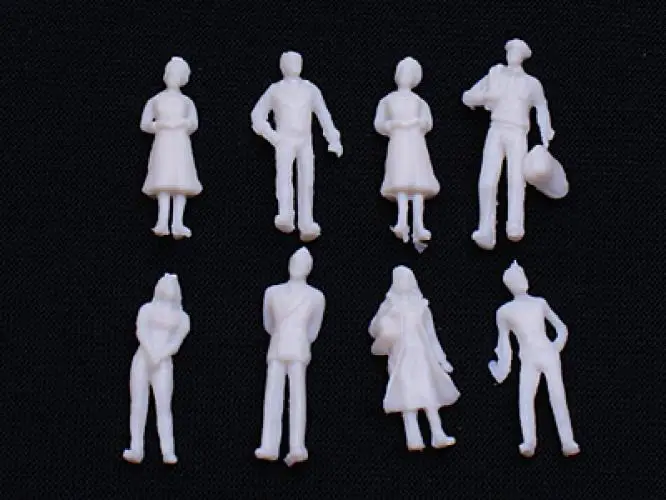 100pcs 1:100 Scale Unpainted Figures, Model Trains Architectural HO Stainding People for Miniature Scenes, Diorama Building