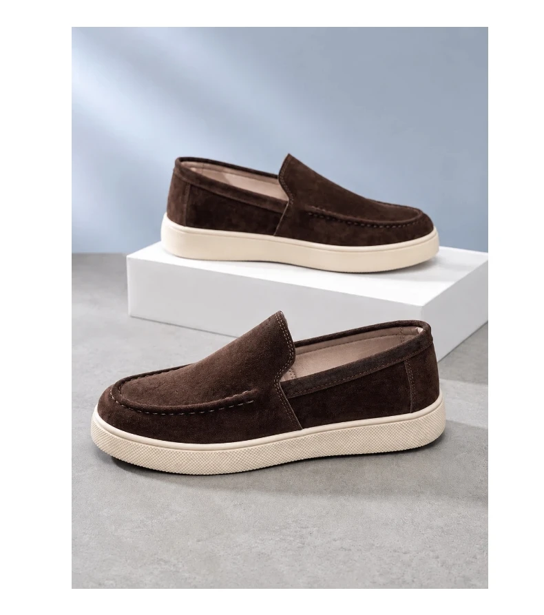 Herren-Freizeitschuhe, Wildleder-Loafer, klassischer britischer Stil, Herrenschuhe, leichte, weiche Mokassins, Slip-on-Fahrschuhe für Herren – Detail 7