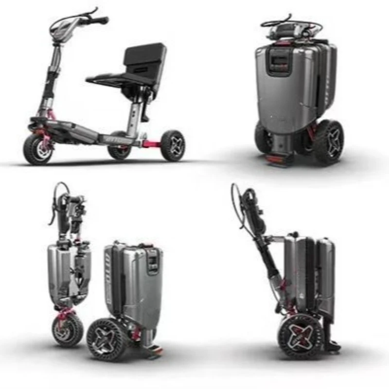 Intelligent electric tricycle elderly scooter one-button remote control electric folding battery car for the elderly