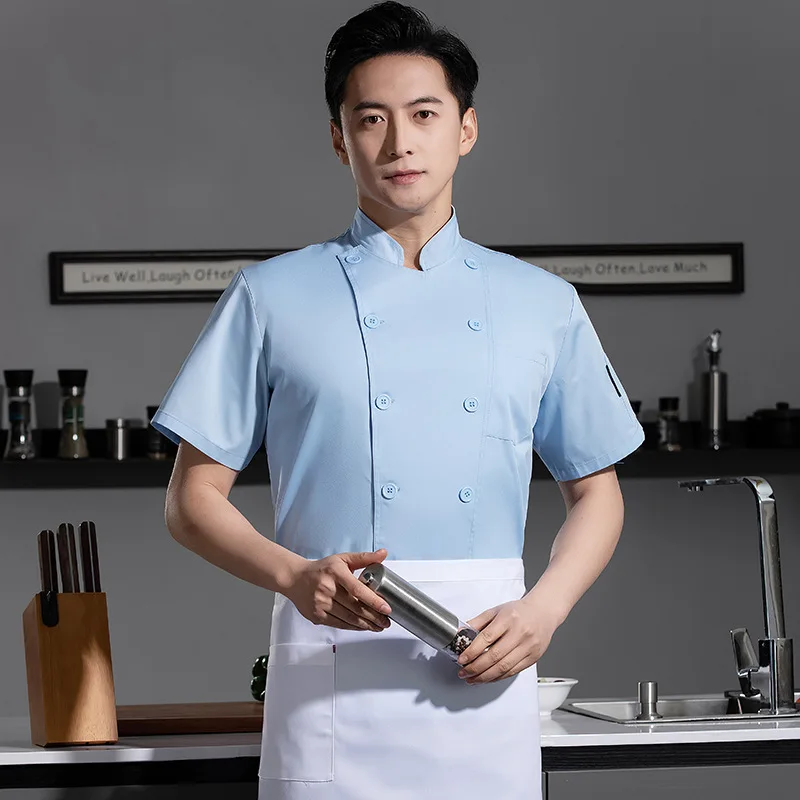 ケータリングホテルレストランシェフ制服夏半袖西洋レストランステーキショップ食堂ペストリーシェフ作業服男性