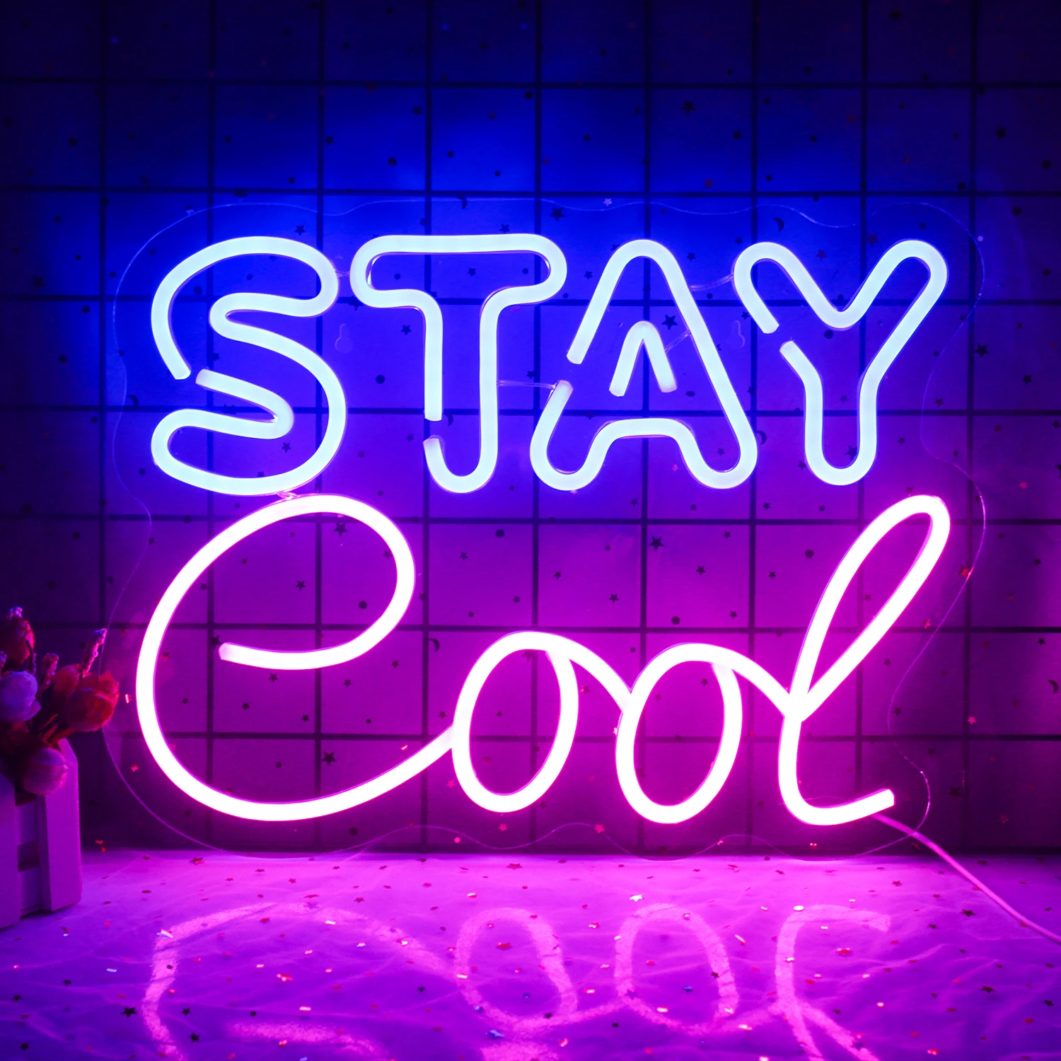 

Ineonlife Stay Cool Neon Sign Light Keeps Atmosphere Wedding USB Powered Acrylic LED Wall Bar Party Decor Beautiful Room Gift