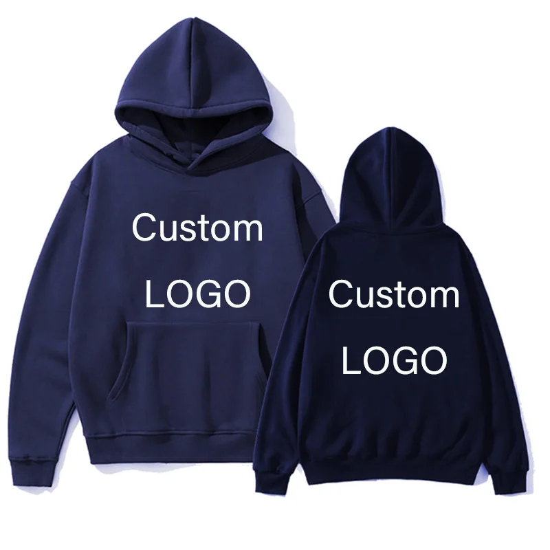 Custom Logo Hooded Women\'s Men‘s Hoodies Autumn Winter Sweatshirt Loose Hooded Pullover Personality Streetwear Personalised Hood