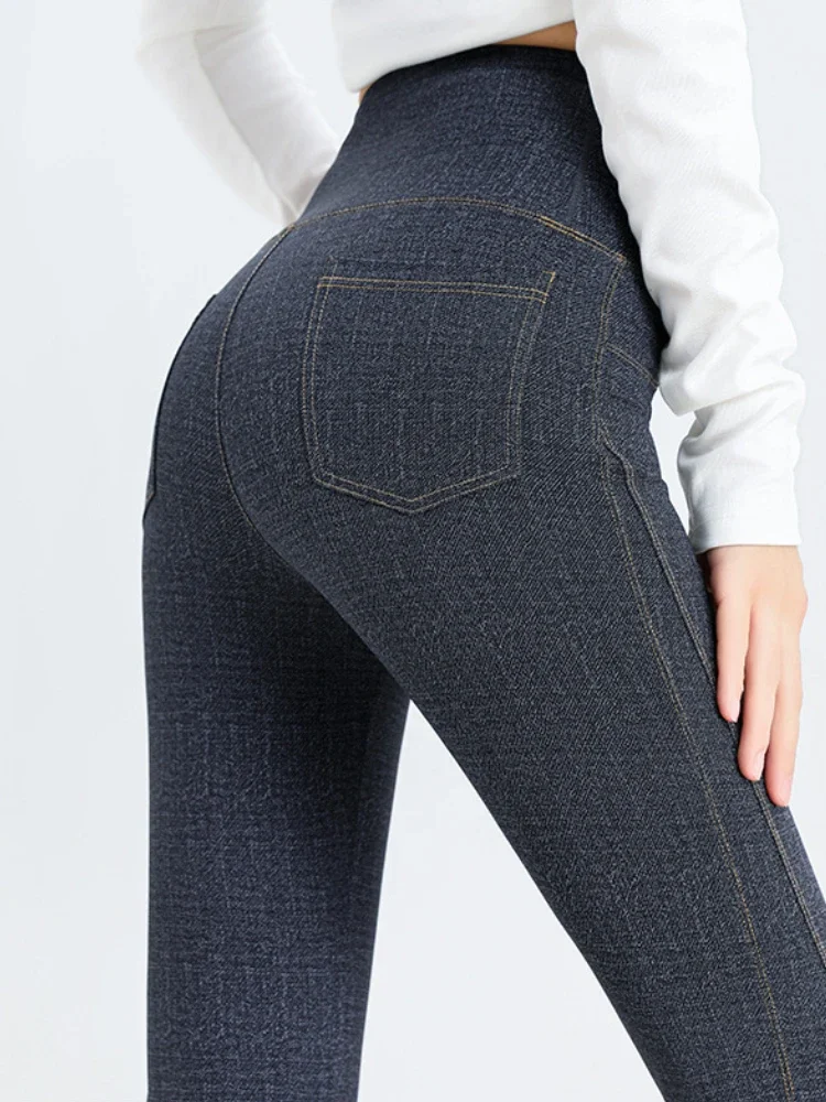 Pantalon Barbie en Denim pour Femme, Vêtement Légèrement Taille Haute, Slim, Lifting des Hanches, de dehors, Couleur Unie, Nouvelle Collection Printemps et Automne 2024