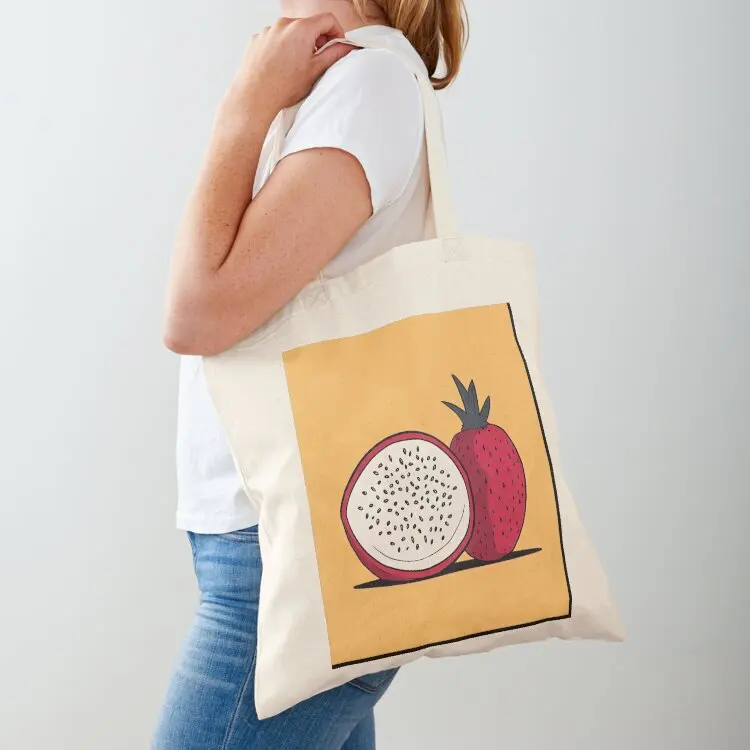 

Dragon fruit Anime style Tote Bag free delivery bags bags luxury women custom fabric bag Canvas