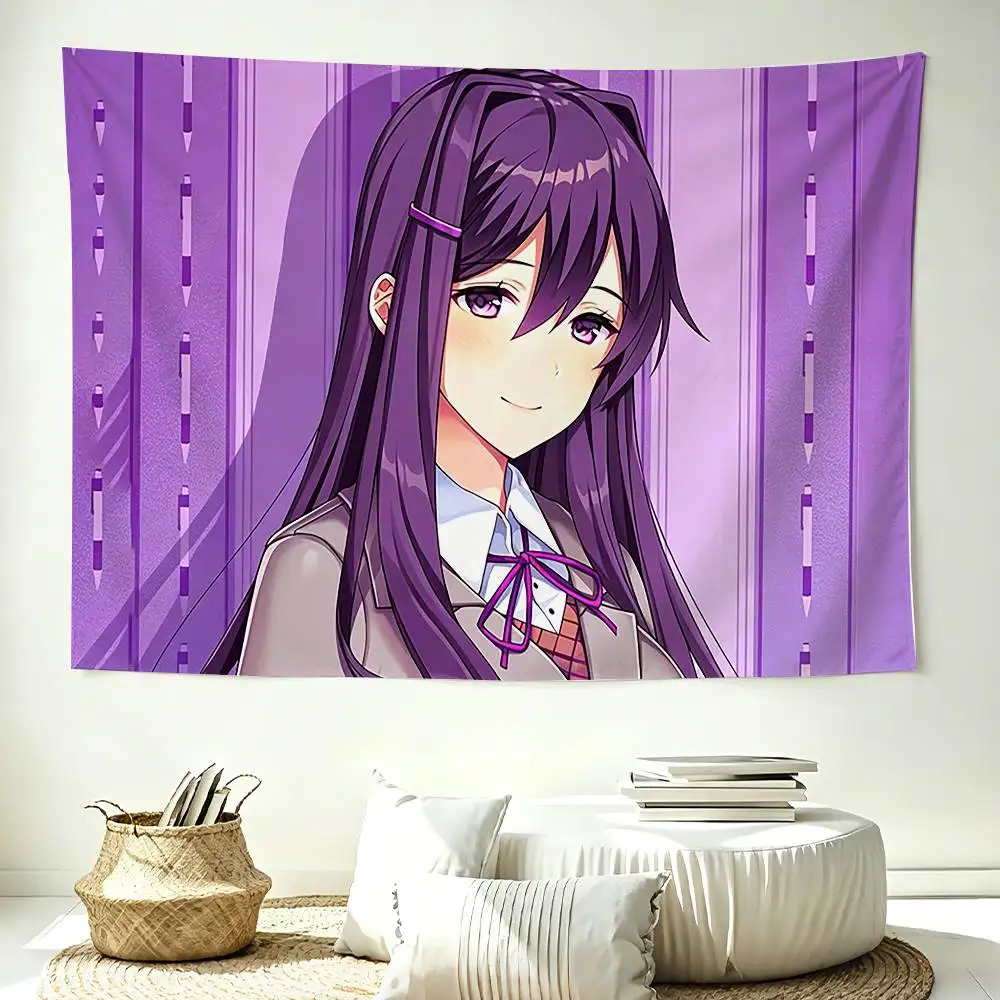 DDLC CUTE Y-Yuri doki Flags Wall Hanging Background Art Banner for Bedroom Home Outdoor